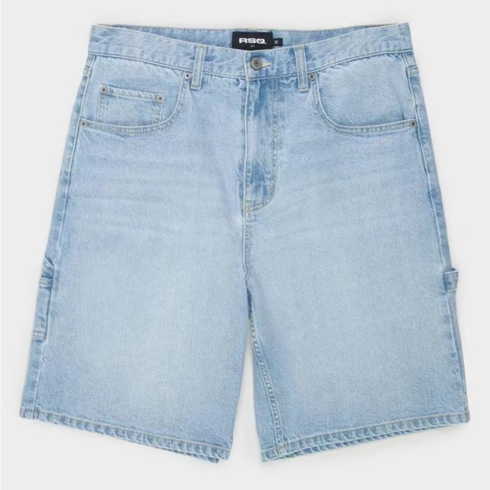 Men’s Y2K light blue baggy carpenter jean shorts